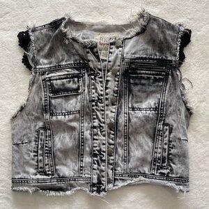 BKE Black and Gray Denim Vest
